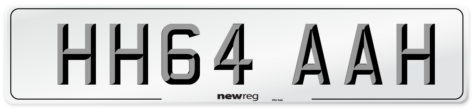 HH64 AAH Number Plate from New Reg